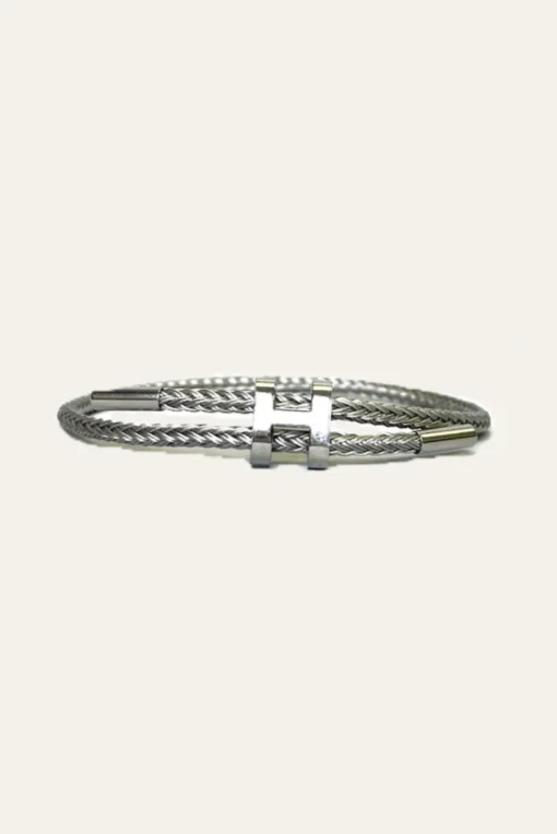 Armband mit silberner H-Schließe
