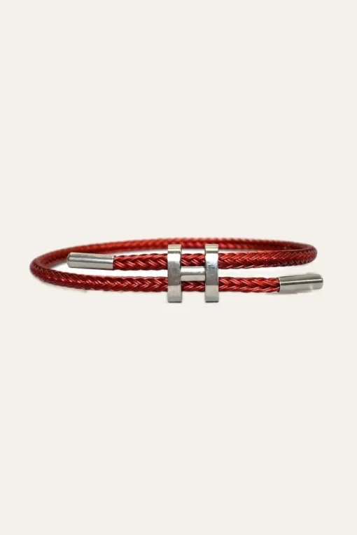 Armband mit silberner H-Schließe