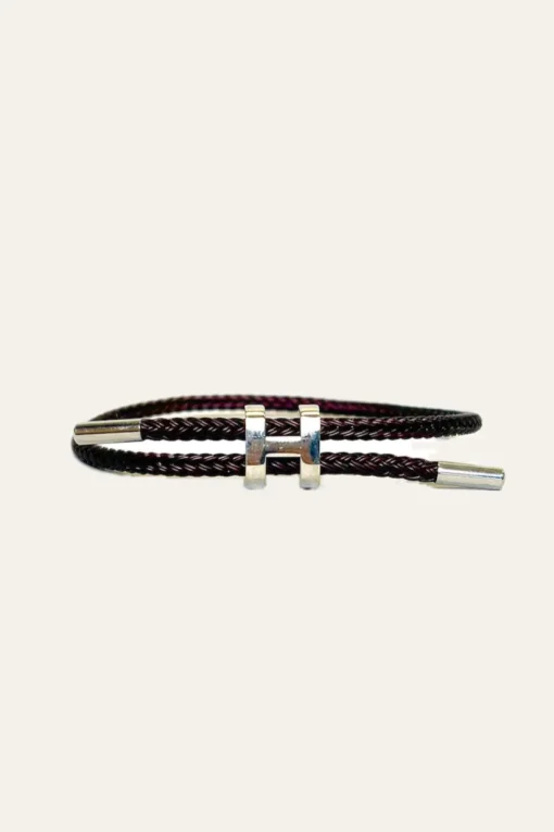 Armband mit silberner H-Schließe