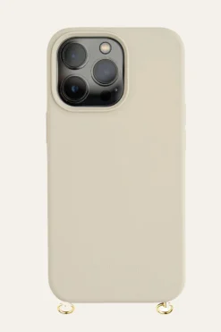 Cheeky Chain - iPhone Handyhülle beige - Goldene Ösen