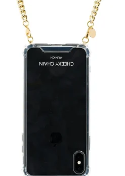 Cheeky Chain - iPhone Handyhülle - Crystal Clear - goldene Ösen