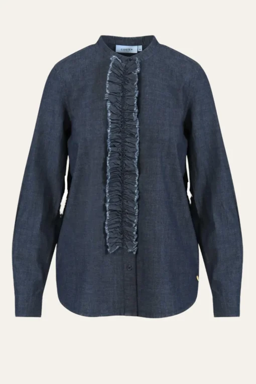 Coster Copenhagen - Denimhemd mit Rüschen