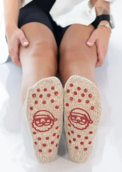 Dailysocks-Stoppersocken - Weihnachtsmann - Camel