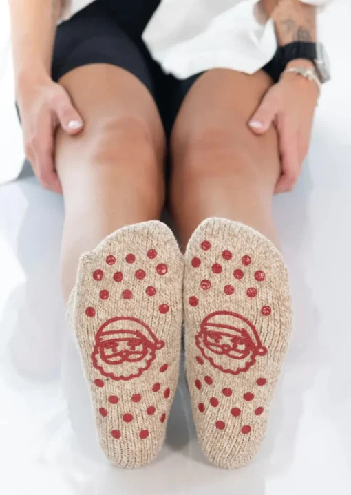 Dailysocks-Stoppersocken - Weihnachtsmann - Camel
