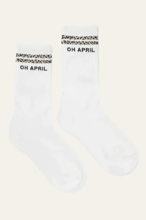 Oh April - Socks Stripes White/Leo