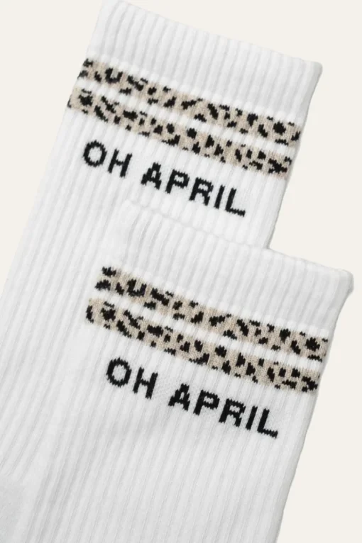 Oh April - Socks Stripes White/Leo
